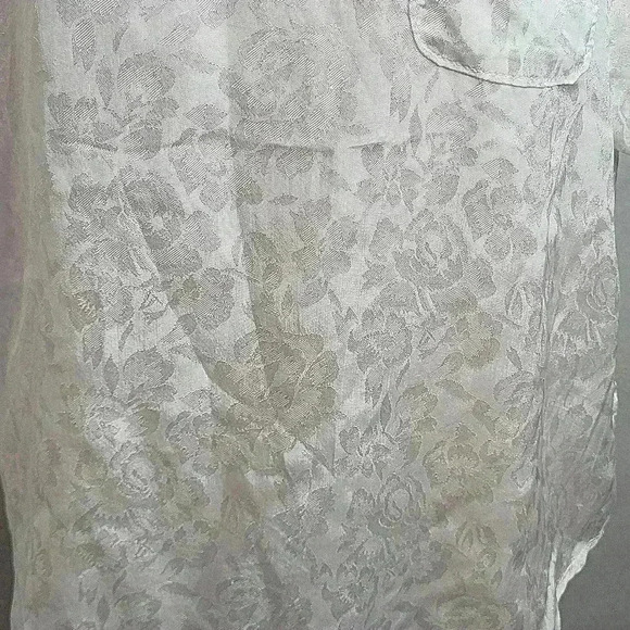 Anthropologie Ivory Wedge Short Sleeves Carson Pocket Floral Boho Top Size M - Picture 2 of 9